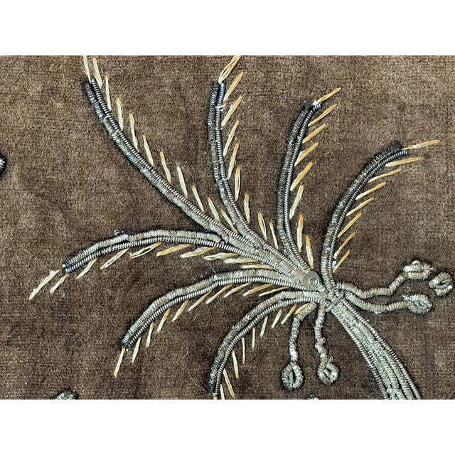 19th Century Antique 19th Century Hand Embroidered Velour Taj Mahal Indian Needlepoint Art For Sale - Image 5 of 13