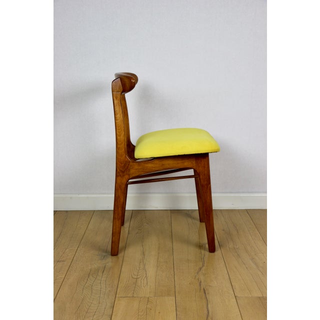 Vintage Yellow Chairs from Hałas, 1970s, Set of 4 For Sale - Image 6 of 12