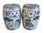 Chinoiserie Porcelain Blue and White Coastal Fish Garden Stools - A Pair For Sale - Image 4 of 7