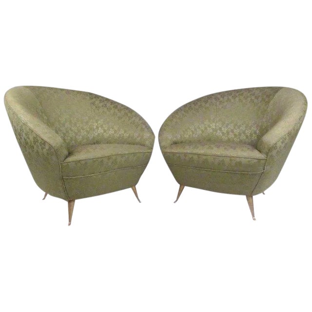 Italian Modern Lounge Chairs in the Style of Ico Parisi - A Pair For Sale
