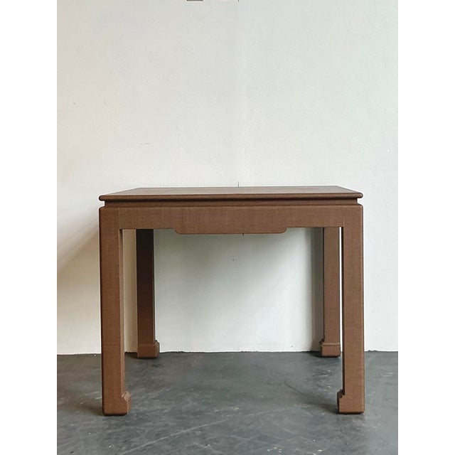 This sophisticated vintage game table is a masterclass in Hollywood Regency glamour and high-end textural design. Expertly...