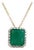 Natural Emerald Diamond Pendant Necklace 14k Yellow Gold 5.05 TCW Certified For Sale