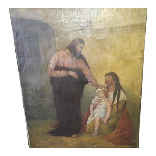 C1800 Antique Oil on Canvas Signed Italian Painting - Canvas Professionally Rebacked for Safety - Unframed For Sale