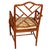 Hollywood Regency Chinese Chippendale Single Bamboo Chair With Lattice Back and Les Touches Fabric Seat For Sale - Image 3 of 3