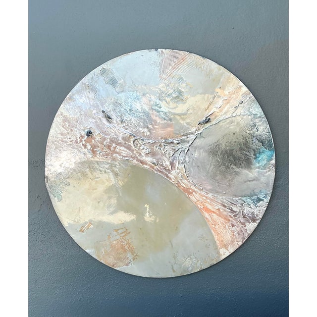 Vintage Monumental Mixed Media Disc Wall Sculpture For Sale - Image 9 of 11