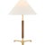 Ray Booth by Visual Comfort Signature Amaya 20" Table Lamp in Antique-Burnished Brass and Walnut with Linen Shade For Sale