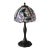 Vintage Tiffany Style Art Nouveau Stained Glass Hummingbird Floral Theme Table Lamp For Sale