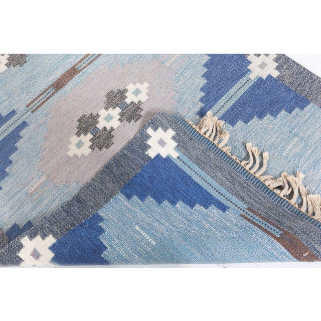 Doris Leslie Blau Vintage Swedish Flat-Weave Rug by Ingegerd Silow For Sale - Image 9 of 9