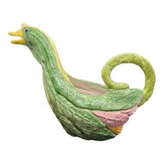 Vintage Sigma the Tastesetter Hand-Painted Embossed Duck Pitcher. For Sale