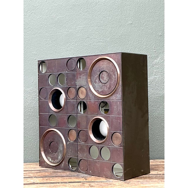 This rare vintage Lightolier light box is a stunning example of 1970s Brutalist design. Featuring the authentic...