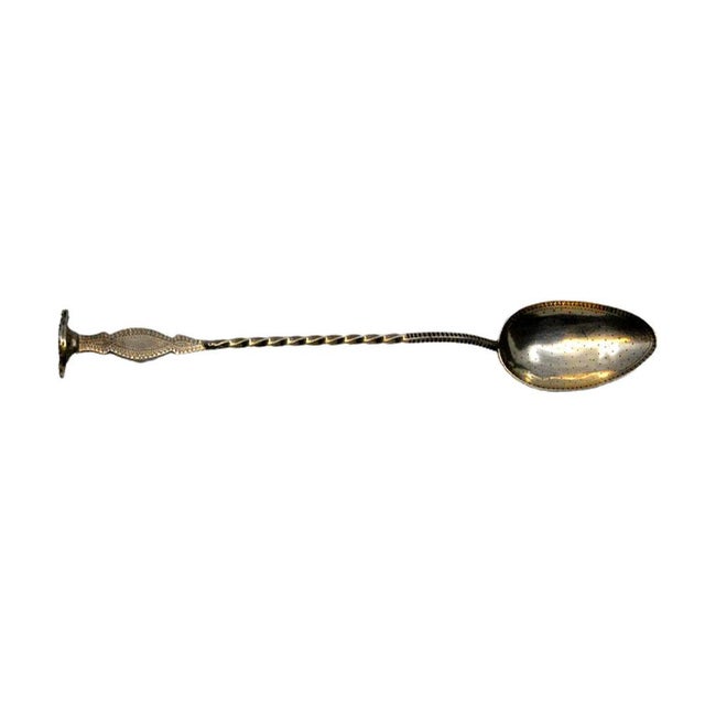 Silver Soda Spoon with Twists on the Ice-Breaking Handle For Sale - Image 8 of 8