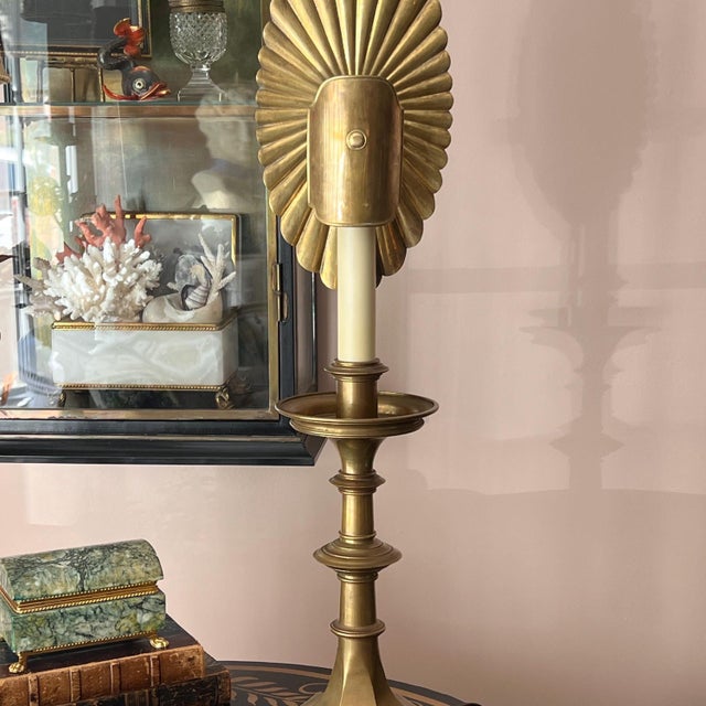 Whoa. Just... Whoa!! This unlacquered brass lamp is AMAZING and such a beautiful statement piece!!! At 28" tall with...