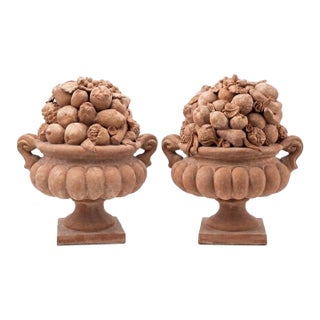 A Pair of Vintage Italian Terracotta Fruit Baskets For Sale
