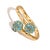 Radiant Duo Turquoise Gold Adjustable Ring, Size 8 For Sale In Miami - Image 6 of 9