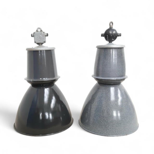 Large Vintage Industrial Pendant Lights from Elektrosvit, 1970s, Set of 2 For Sale - Image 9 of 9