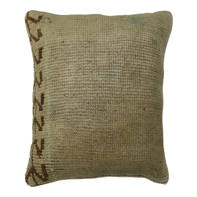 Neutral Turkish Oushak Rug Pillow For Sale