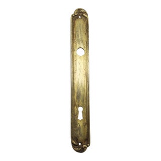 Antique Gilded Brass French 10.875 In. Door Back Plate For Sale