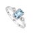 Sky Blue 14k White Gold Aquamarine Diamond Three Stone Ring Size 6.5 For Sale - Image 8 of 12