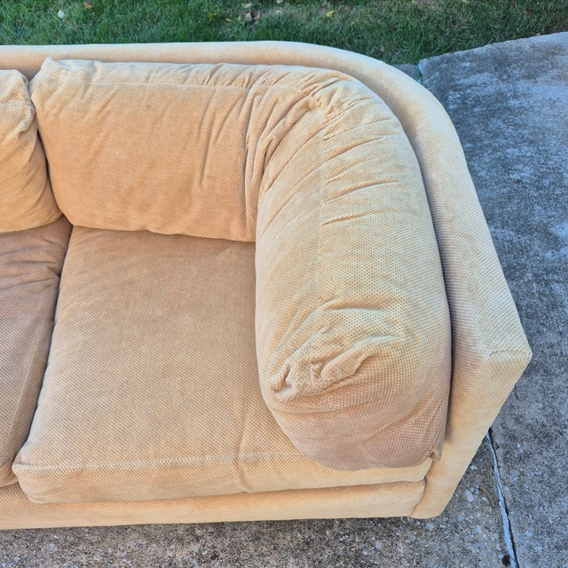 1980s Pair of 1980s John Mascheroni for Swaim Postmodern Curved Back Playpen Style Love Seats For Sale - Image 5 of 16