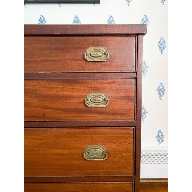 Antique Early 1800s Southern Neoclassical Mahogany Chest of Drawers For Sale - Image 10 of 17