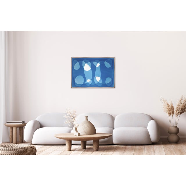 2026, Organic Minimalist, Modern Printmaking, Under the Abyss, Handmade Cyanotype Monotype on Watercolor Paper by Kind of Cyan For Sale - Image 4 of 8