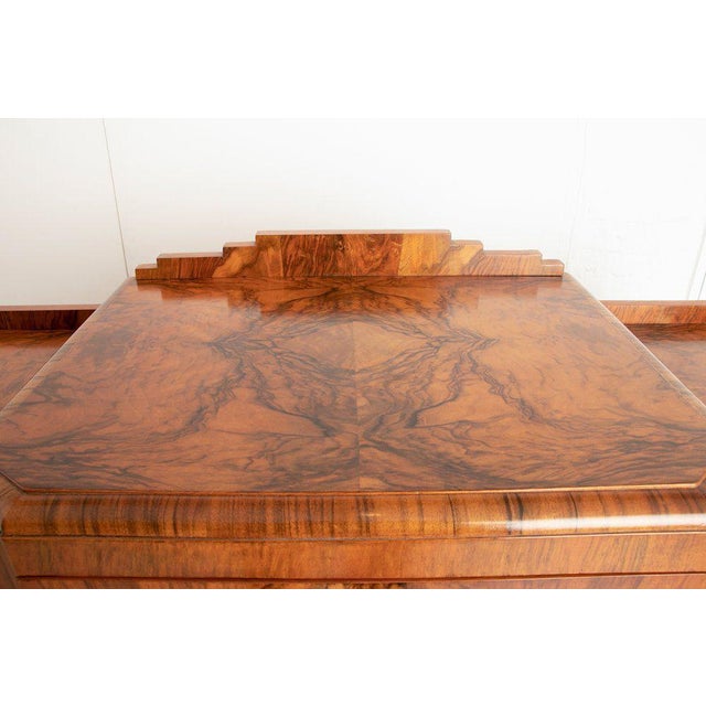 Large Art Deco Figured Walnut Sideboard For Sale - Image 9 of 14