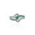 Contemporary Emerald and Diamond Bypass Ribbon Ring for Women, Size 7.5 For Sale - Image 4 of 13