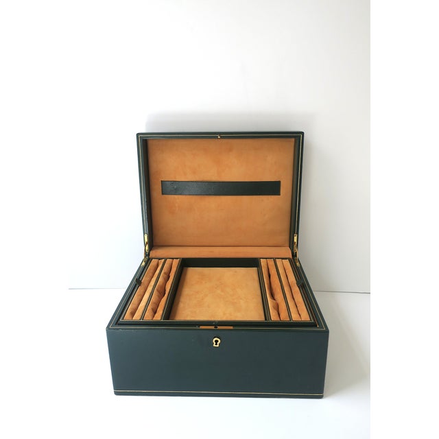 Italian Leather Jewelry Box, Late-20th Century, Italy For Sale - Image 10 of 17
