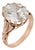 Early 20th Century Victorian Gia 4.06 Carat Oval Cut Diamond 12k Rose Gold Engagement Ring, Size 5.5 For Sale