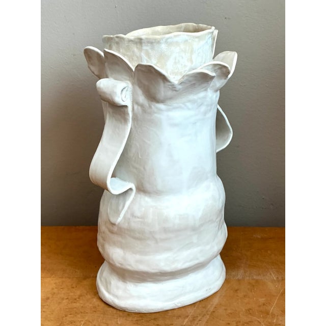 Ceramic Vintage Biomorphic Sculptural Ceramic Vase With Handles For Sale - Image 7 of 12