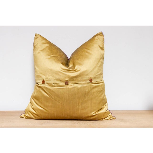 Surya Gold Festive Silk Euro Pillow Cover For Sale In Los Angeles - Image 6 of 7