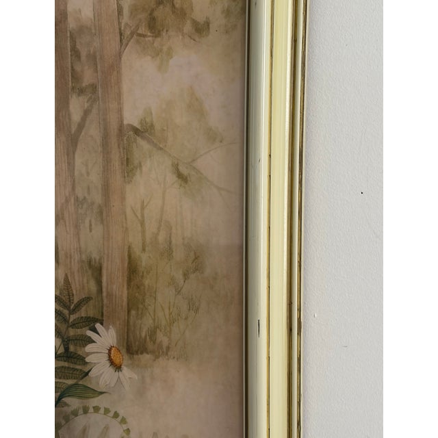 Vintage 1970s F. Massa “Splendors of Nature” Floral Daisy & Butterfly Framed Print For Sale - Image 9 of 14