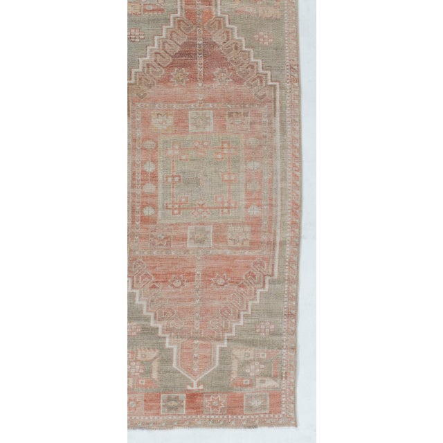 Red Vintage Circa 1940 Subdued Turkish Oushak Wool Runner 2ft 1in X 8ft 11in For Sale - Image 8 of 8