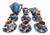 Art Deco Vallauris Coffee Service with Cobalt Blue Flamed Glaze, 1950s, Set of 15 For Sale