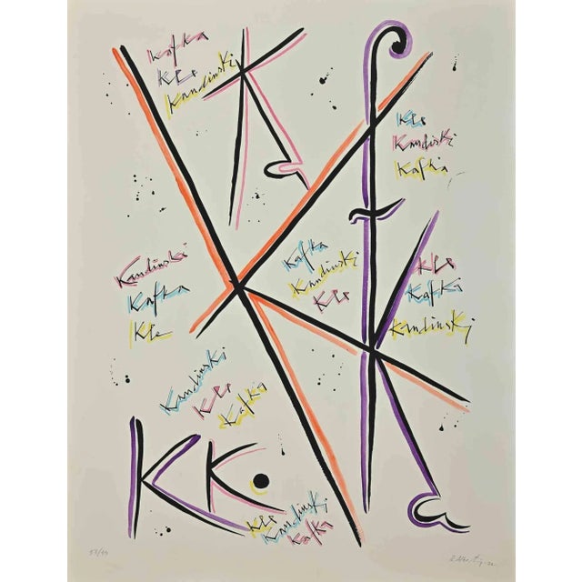 Modern Rafael Alberti, Letter K, Lithograph, 1972 For Sale - Image 3 of 3