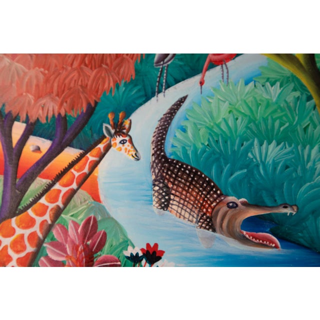 Fritz Merise (b 1946) - Haitian - Oil on Canvas - 26 3/4" H x 38 3/4" W About the Artist Fritz Merise is a Haitian painter...