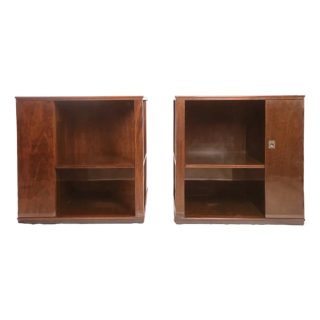 Rare Edward Wormley for Dunbar End Tables With Liquor Cabinets For Sale