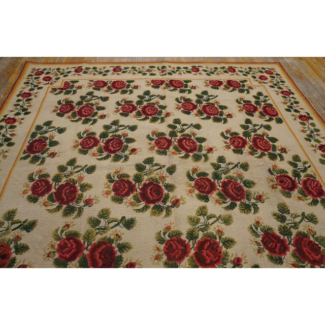 19th Century English Needlepoint Carpet ( 6'10" x 7'6" - 208 x 230 )