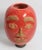 Raymor Post Modern Orange and Gold Pottery Vase of Mans Head For Sale - Image 4 of 10