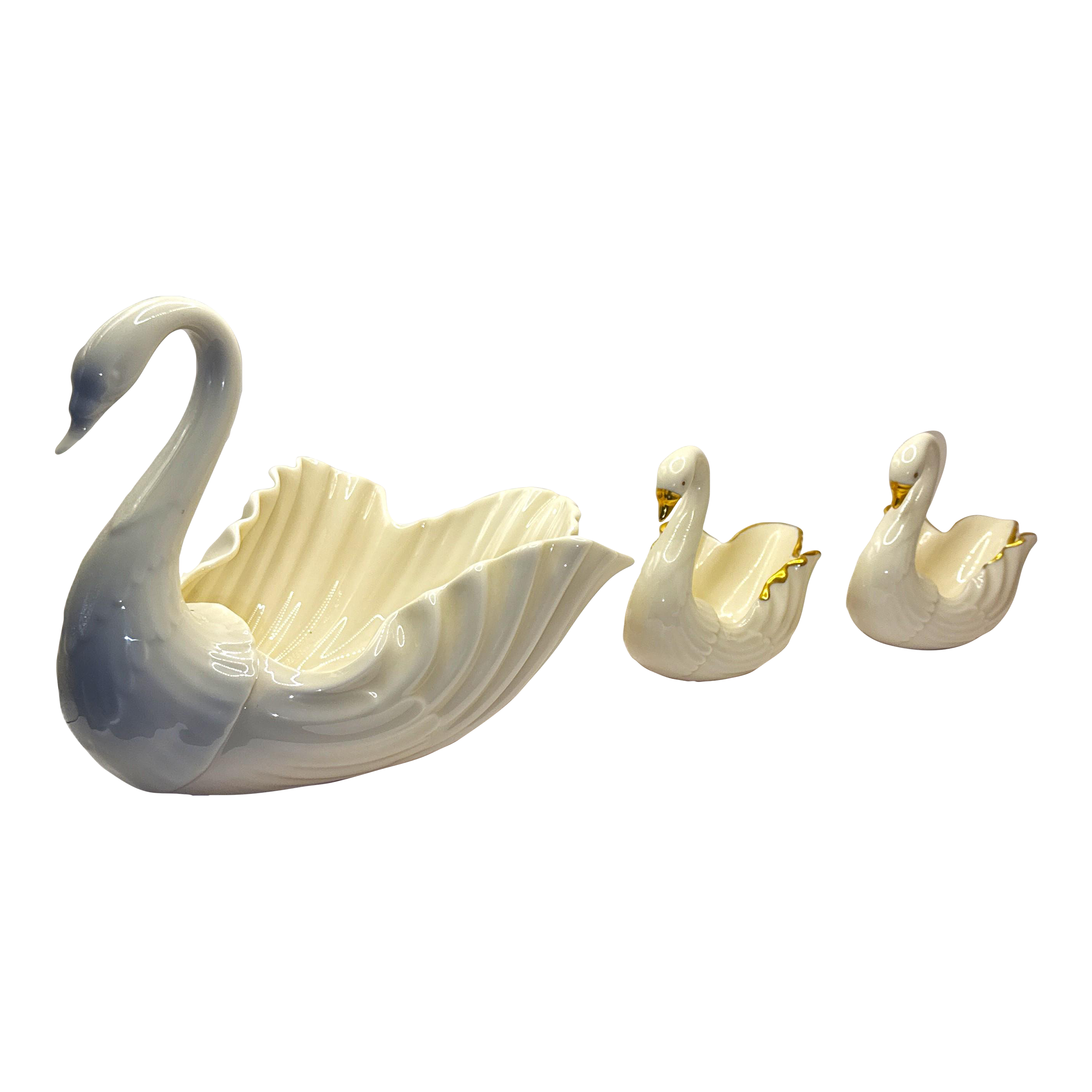 Vintage Lenox Porcelain Swans - Family of 3! | Chairish