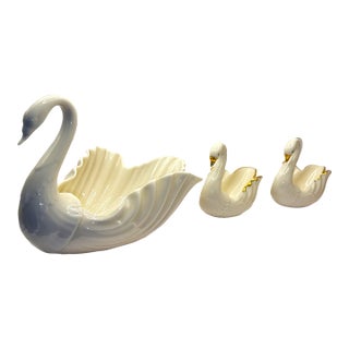 Vintage Lenox Porcelain Swans - Family of 3! For Sale