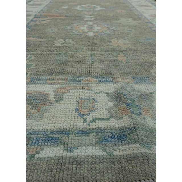 Early 21st Century Brown & Blue Turkish Oushak Rug 3'11" x 5'9" For Sale - Image 5 of 8