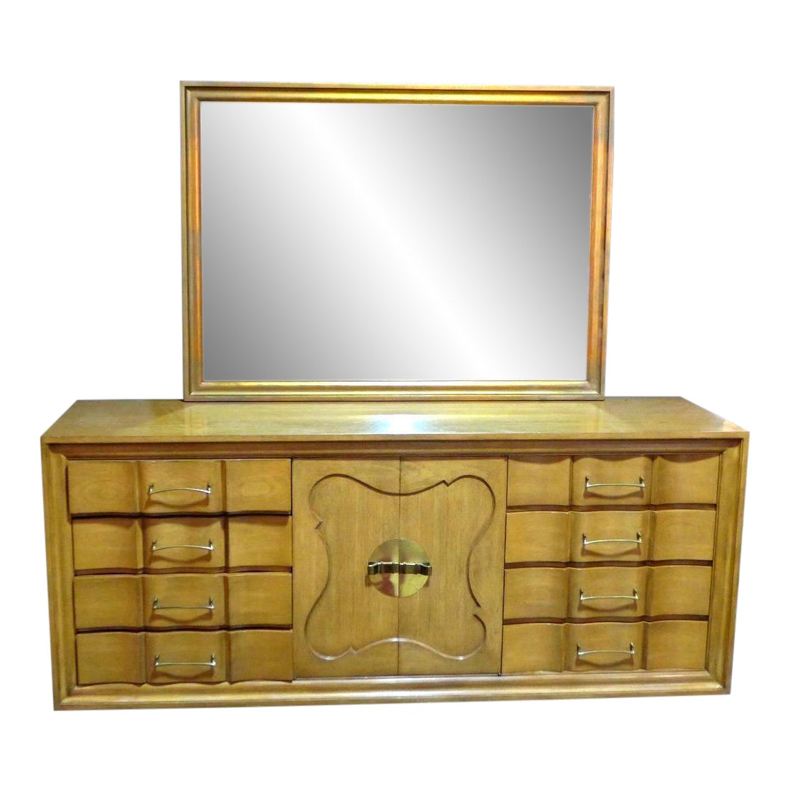 MidCentury Mirror Vanity Bureau Standard Dresser Chairish
