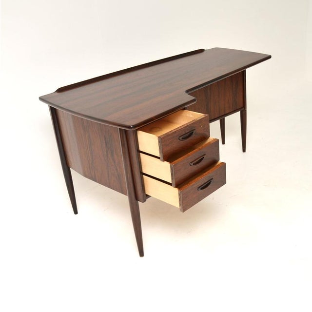 Vintage Swedish Boomerang Desk attributed to Goran Strand for Lelangs Mobelfabrik, 1960s For Sale - Image 6 of 11