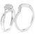 Contemporary .925 Sterling Silver 1/6 Cttw Diamond Composite Halo and Split Shank Bridal Set Ring and Band (I-J Color, I3 Clarity) - Size 11 For Sale - Image 3 of 6