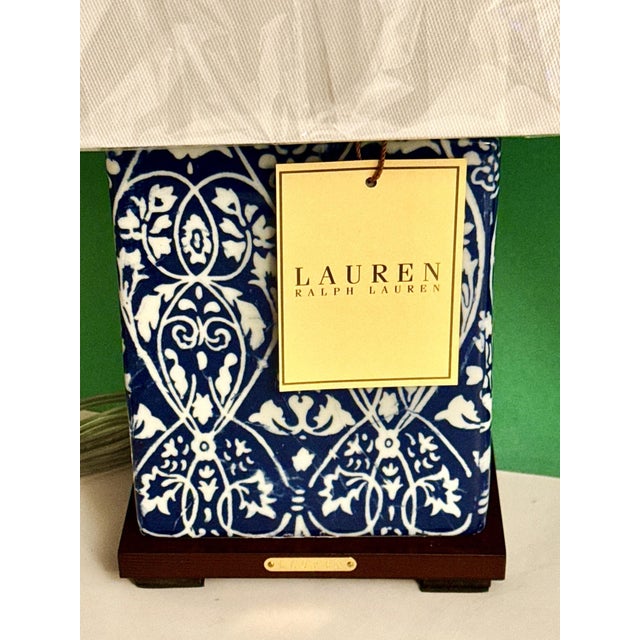2020s Ralph Lauren Blue and White Table Lamps - A Pair For Sale - Image 5 of 10