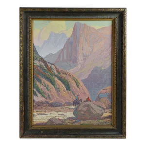 Vintage Fred Grayson Sayre High Desert Mountain Landscape Serigraph
