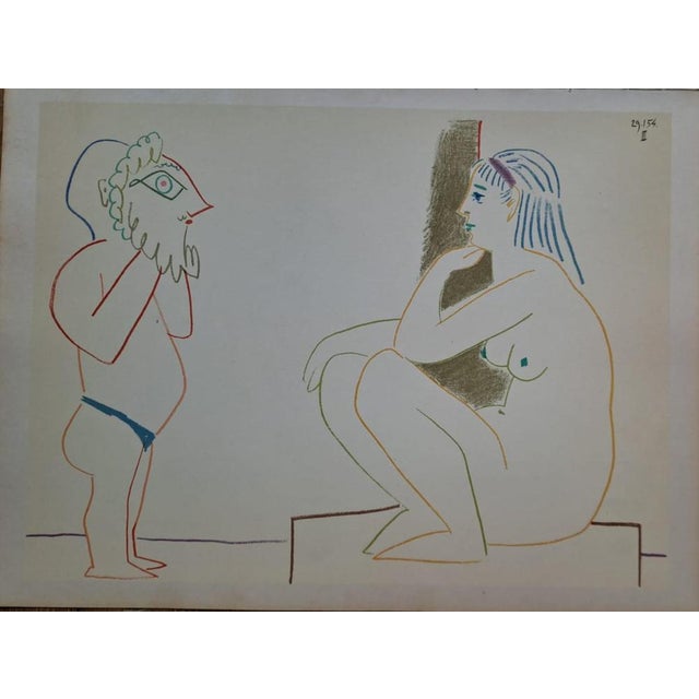 Pablo Picasso, The Nude Woman and the Masked Man, 1954, Lithograph For Sale - Image 4 of 4