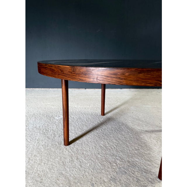 Mid-Century Modern Scandinavian Teak Coffee Table with Copper Inlay, Denmark, 1960s For Sale - Image 6 of 15