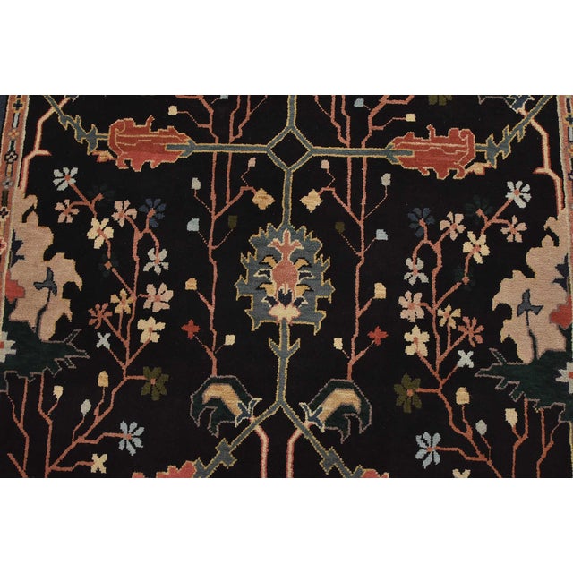 Heriz Rug 5’10” X 8’9” Black Wool Vintage Traditional Hand-Knotted Carpet For Sale In Philadelphia - Image 6 of 15